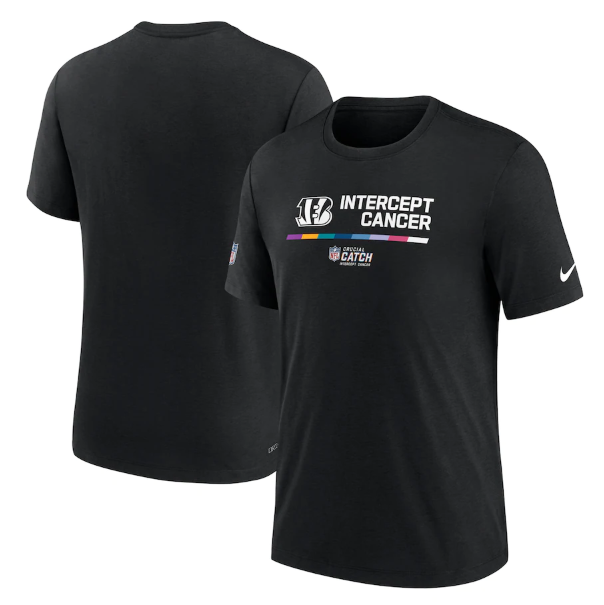 Men's Cincinnati Bengals 2022 Black Crucial Catch Performance T-Shirt